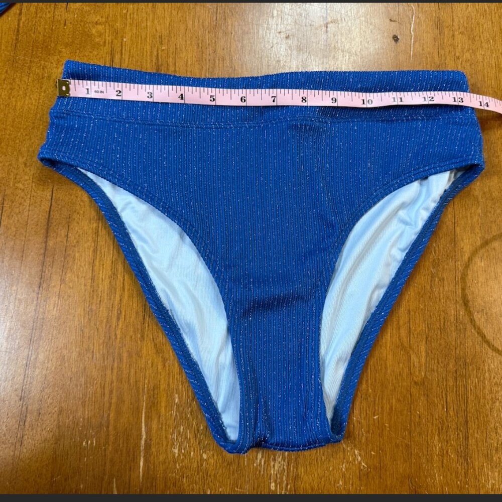 NWT Cupshe Royal Blue Sparkle Tankini Set Size M | Tummy Control - Picture 5 of 9